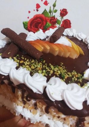 صورة لوصفة كيكة بالشكولا والمكسرات ♥️