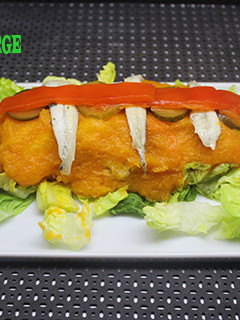 Una foto de Rollito de calabaza y pescado