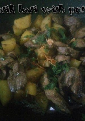 Foto resep Bistik hati with poteto