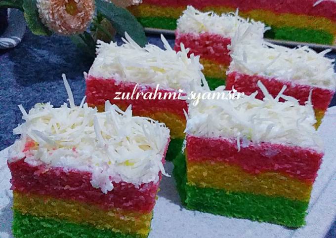 Rainbow cake Kukus 🌨🌈