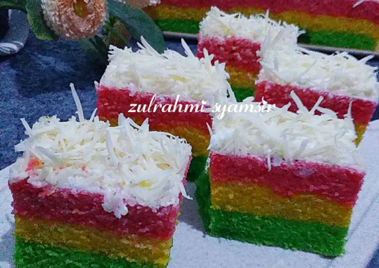 Rainbow cake Kukus 🌨🌈