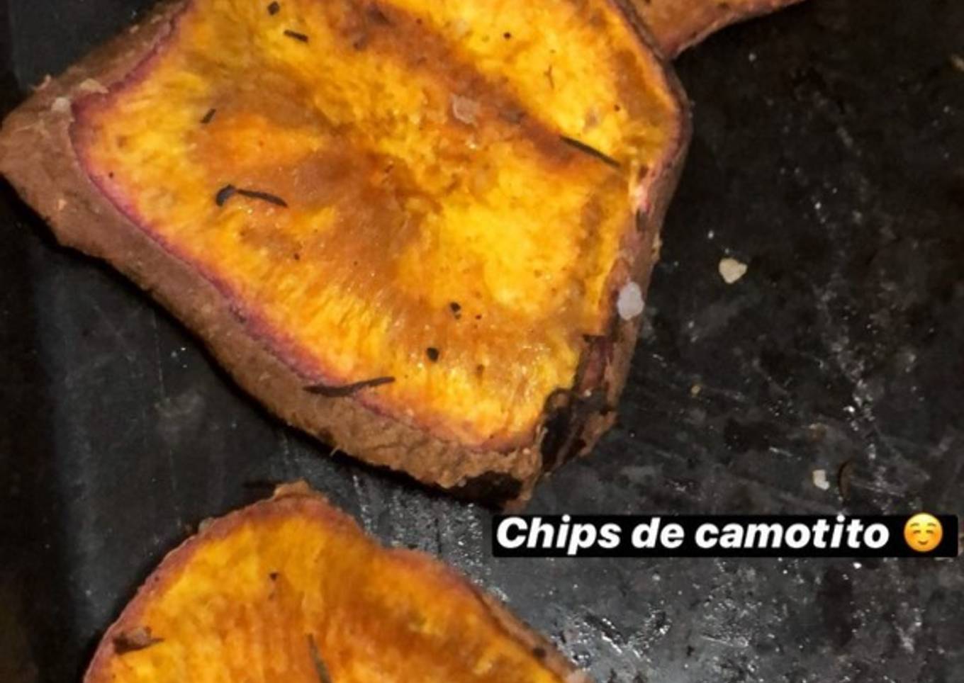 Chips de camote al horno