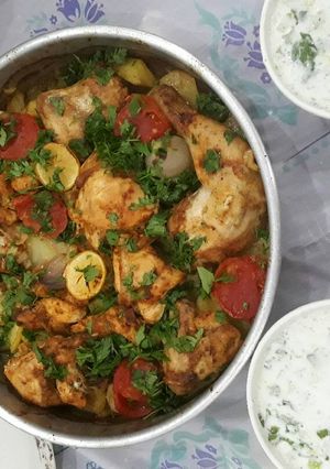 صورة لوصفة صينيه دجاج مع بطاطا بالفرن
