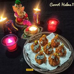A picture of Carrot Halwa Modak.