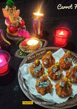 A picture of Carrot Halwa Modak.