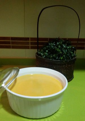 Foto principal de Crema de calabaza con queso azul con thermomix