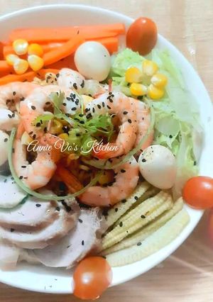 Hình của món Mì trộn rau củ.