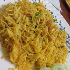 A picture of Chole pulao.