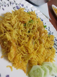 A picture of Chole pulao.