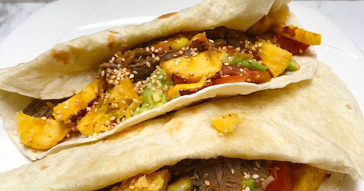 Tacos 🌮 A Mi Manera Colombianizados Con Plátano Maduro Y Carne ...