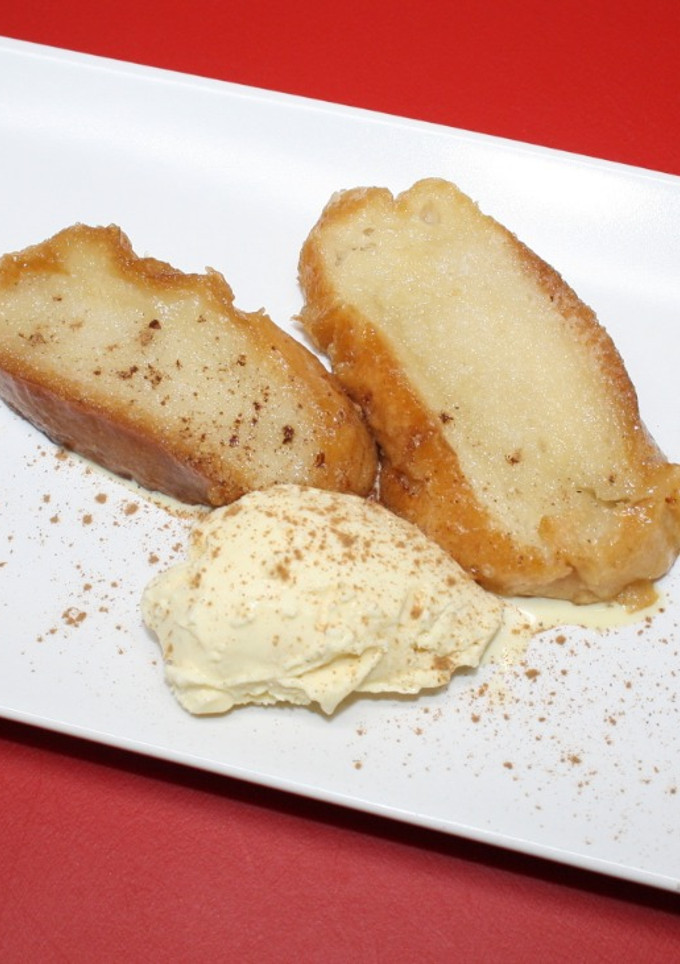 Una foto de Torrijas de horchata a la plancha sin huevo