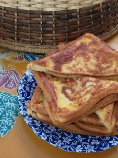 Foto resep French toast keju dan daging asap