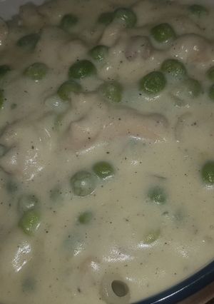 Tejszínes, csirkemelles, zöldborsós tészta 😋 recept fotója