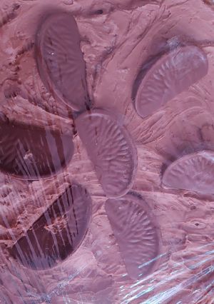 A picture of Terry's chocolate orange cheese cake.