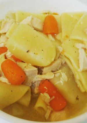 A picture of PA Dutch Chicken Pot Pie.