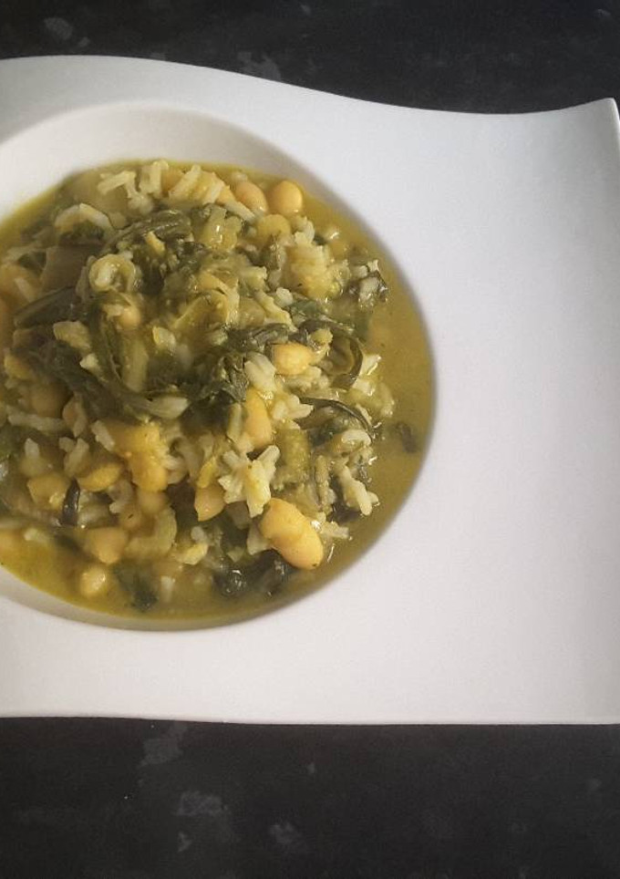 Una foto de Arroz empedrado con acelgas