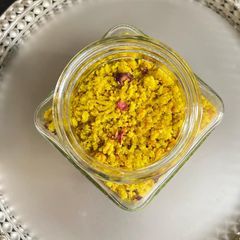 A picture of Fresh Turmeric Panjiri With Sorghum { Jowar } Flour.