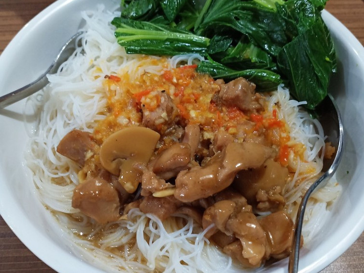 Resep Bihun rebus ayam jamur Bahan Sederhana