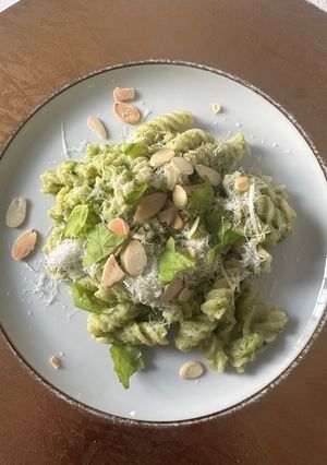 A picture of Pasta with Zucchini Pesto.