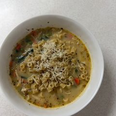 A picture of Spring Chicken and Leak Soup.