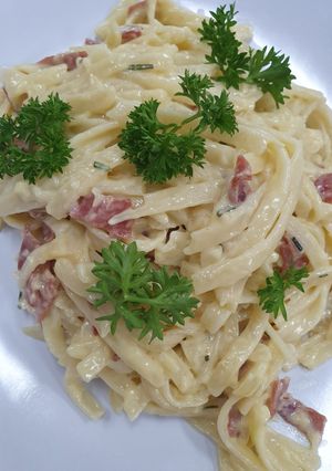 Foto resep Spaghetti Carbonara Saus Creamy