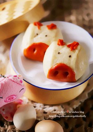 萌到心坎里的小奶豬饅頭 的食譜成品照片