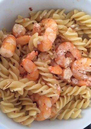 Una foto de Pasta con Camarones