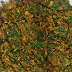 A picture of Dry Green onion Besan Recipe.