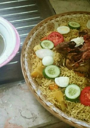 صورة لوصفة كبسة الدجاج~