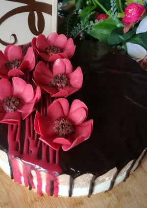 Zdjęcie przepisu Tort serowy "Czerwone maki".