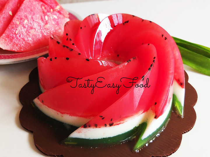 Bagaimana Menyiapkan PUDING LAPIS SEMANGKA | Tips Puding Lapis Menempel, Edisi Lebaran #02 Enak Dan Mudah