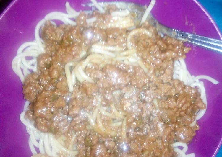 Spaghetti and mince