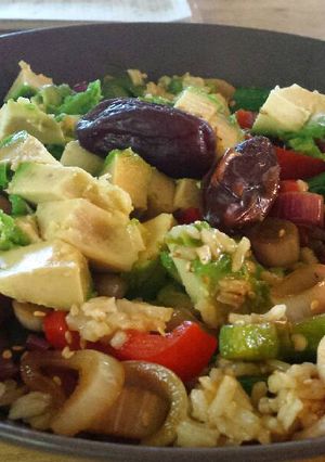 Una foto de Arroz con verduras salteadas