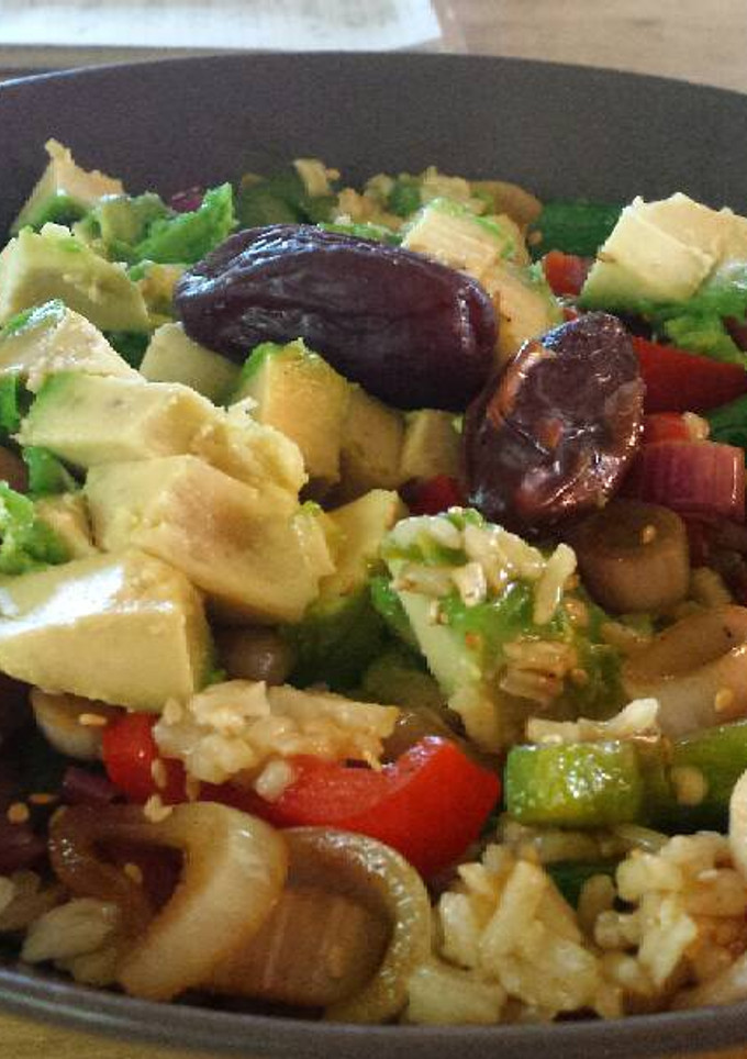 Una foto de Arroz con verduras salteadas