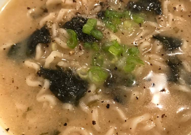 Recipe of Quick Miso Soup with Ramen Noodles