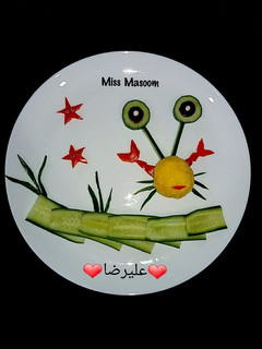 عکسی از دستور تزیین برنج کودک به شکل خرچنگ علیرضا👦