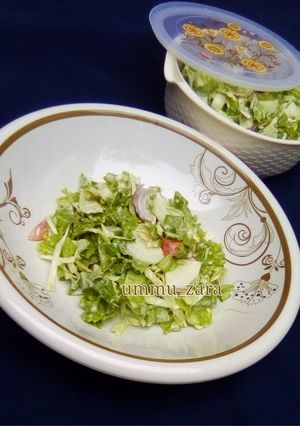 A picture of Lettuce and cabbage salad.