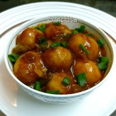 A picture of Baby Potato Manchurian.