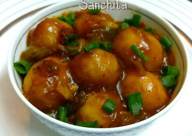 Recipe of Award-winning Baby Potato Manchurian