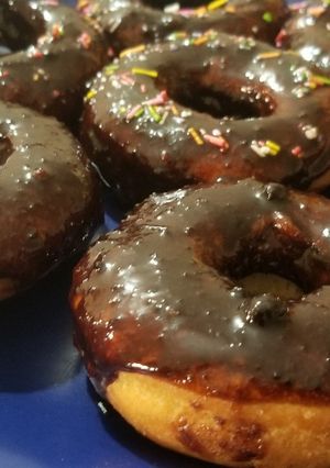 A picture of Doughnuts With Chocolate Topping.