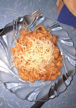Una foto de Fideos de forma distinta🍜