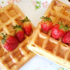 Belgian waffles # breakfast delight A picture of Belgian waffles # breakfast delight.
