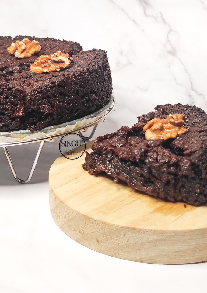 Una foto de Brownie en air fryer