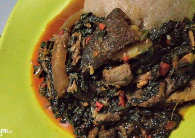Step-by-Step Guide to Prepare Homemade Efo riro (vegetable soup)