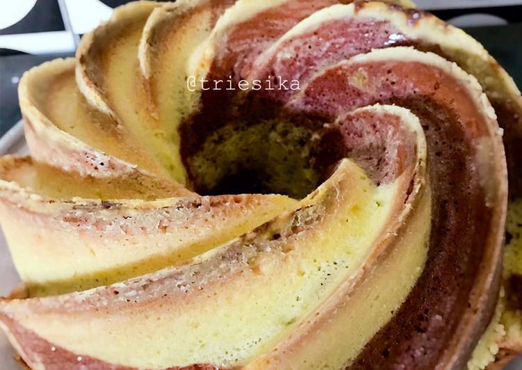 Resep Bolu marmer/marmer cake/ #BanggaKirimRecook Anti Gagal