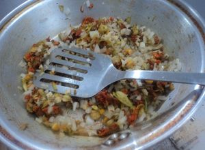 Una foto de Guisado o fritanga mexicana de flor de calabaza para tacos o garnachas