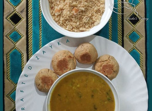 A picture of Dal baati churma.