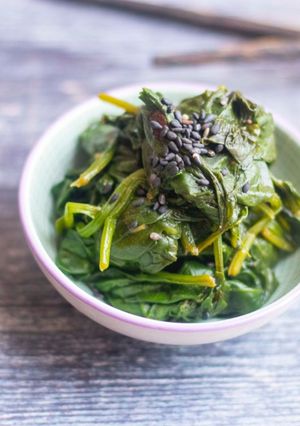 A picture of Japanese Spinach Salad with Sesame Dressing (Horenso Gomaae).