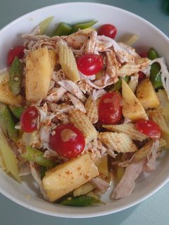 胡麻雞絲蔬果沙拉 的食譜成品照片