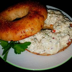 A picture of Mike's Peppered Cream Cheese Bagel Spread.